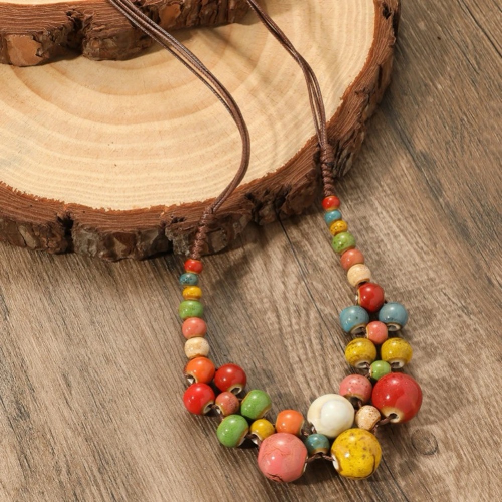 Ceramic Beaded Statement Necklace - image 1